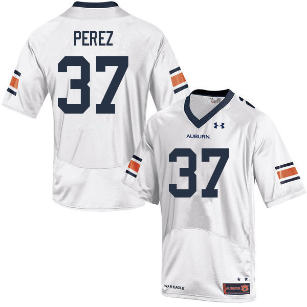 Auburn Tigers Men's Daniel Perez #37 White Under Armour Stitched College 2022 NCAA Authentic Football Jersey TGB5274PX